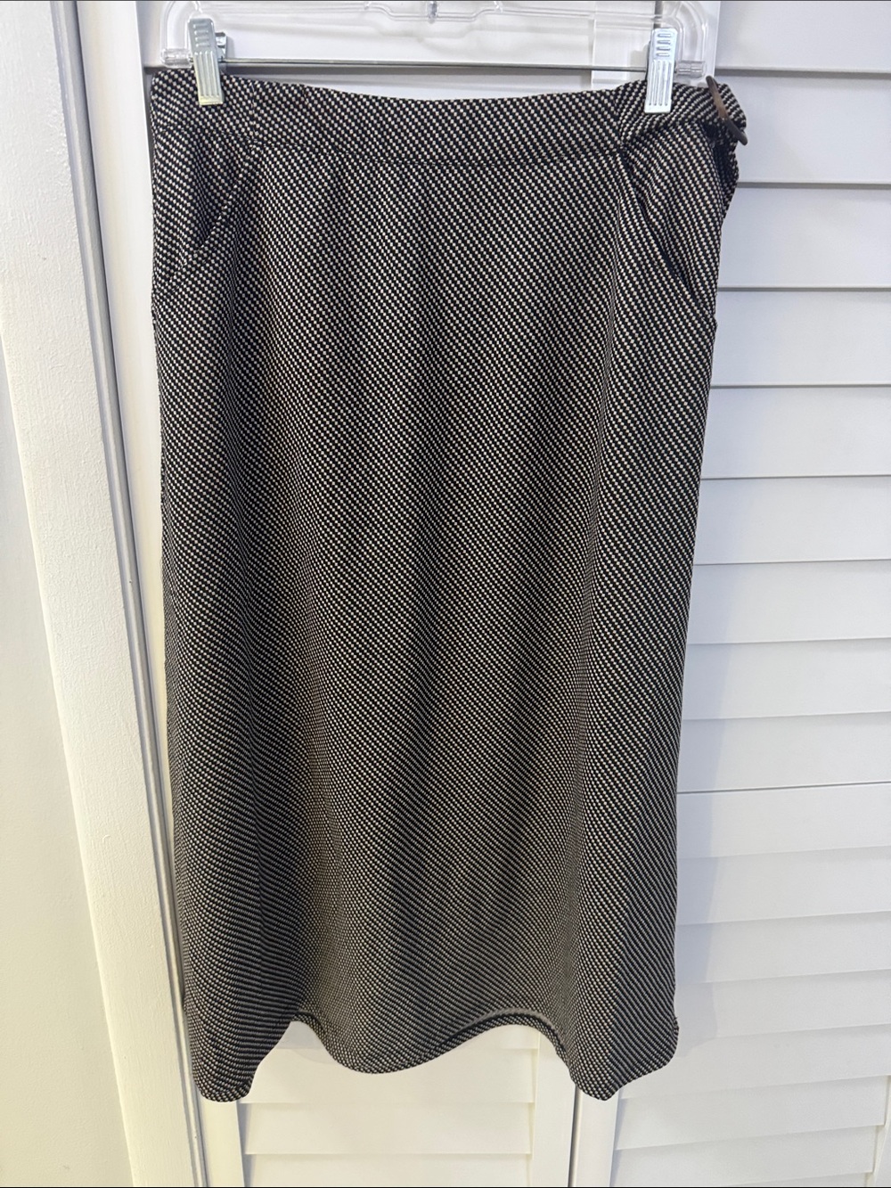 Max Studio Black and White Diagonal Print Midi Skirt